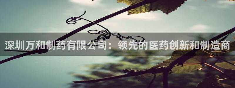ag九游老哥俱乐部：深圳万和制药有限公司：领先的医药创新和制造商