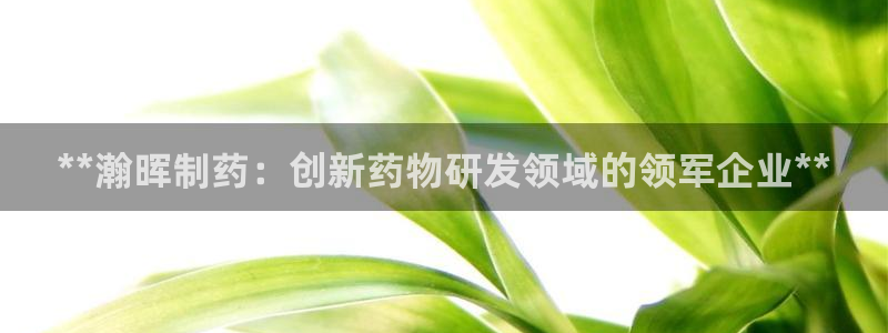 ag九游会老哥：**瀚晖制药：创新药物研发领域的领军企业**