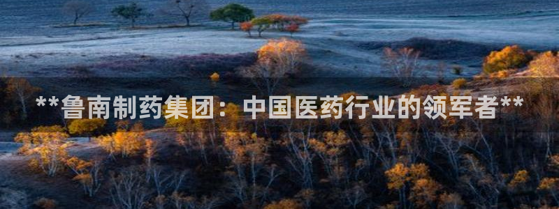 ag九游老哥俱乐部：**鲁南制药集团：中国医药行业的领军者**
