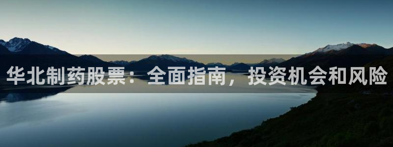 j9九游会老哥俱乐部交流区：华北制药股票：全面指南，投资机会和风险