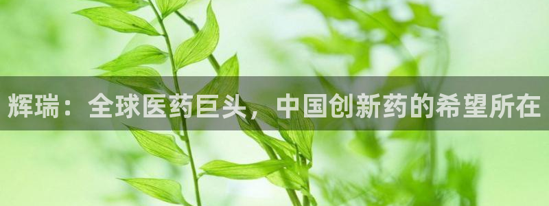 九游会老哥：辉瑞：全球医药巨头，中国创新药的希望所在