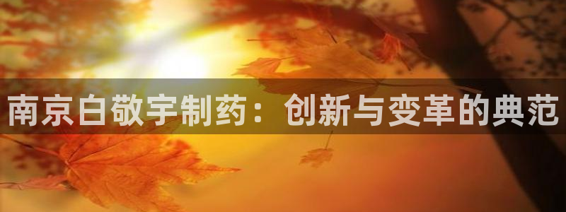 老哥俱乐部是干什么的：南京白敬宇制药：创新与变革的典范