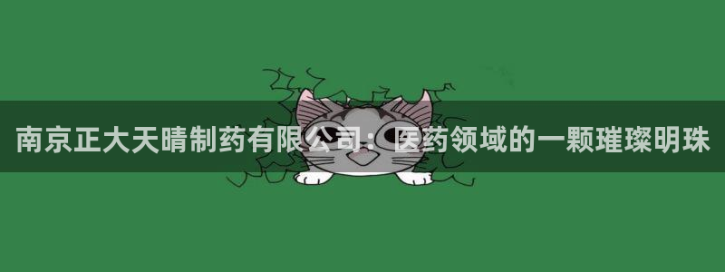 九游会老哥俱乐部：南京正大天晴制药有限公司：医药领域的一颗璀璨明珠