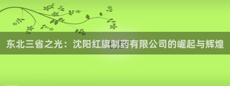 九游会老哥必备的交流社区：东北三省之光：沈阳红旗制药有限公司的崛起与辉煌