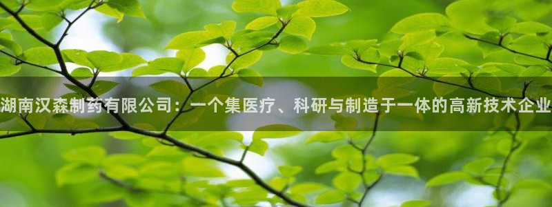 九游会老哥俱乐部社区论坛：湖南汉森制药有限公司：一个集医疗、科研与制造于一体的高新技术企业